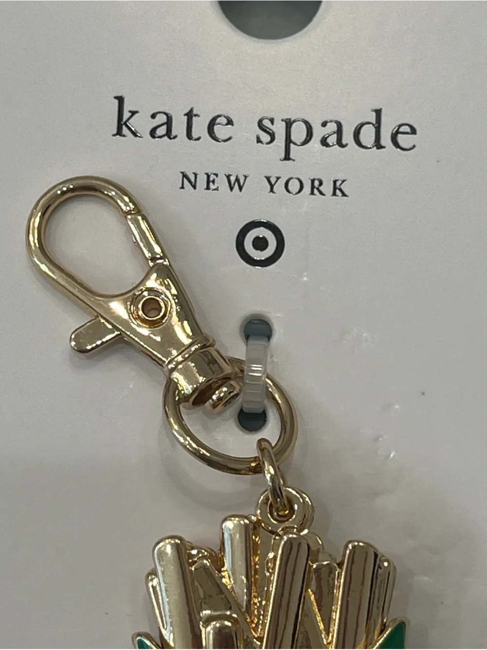 kate spade target Gold & Green French Fry Bag Charm